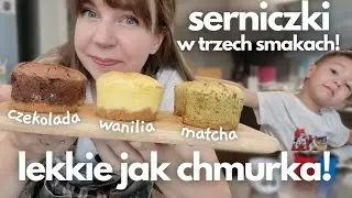 Puszyste serniczki w trzech smakach! - mini sernik japoński - lekki jak chmurka