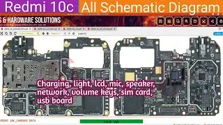 Redmi 10c all schematic diagram charging lcd light mic speaker network volume keys sim card usb