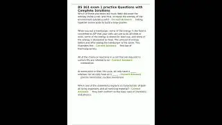 BS 161 exam 1 practice Questions with Complete Solutions