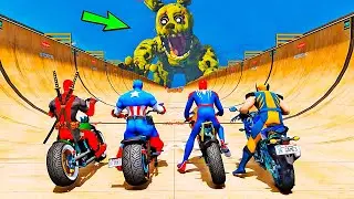 HOMEM ARANHA e AMIGOS SALTO COM MOTOS! SPIDERMAN vs Springtrap - IR GAMES