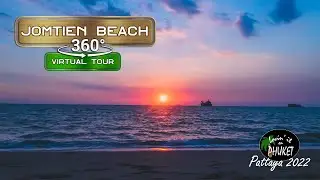 Jomtien Beach Pattaya at Sunset, 360 VR Virtual Tour #360video #2022 #sunset