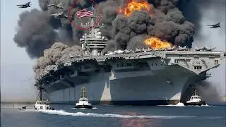 TODAY! A US aircraft carrier carrying 500 expensive jets was destroyed by a Russian SU-15 fighter je