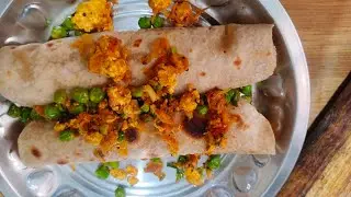 Tuesday #Morning #breakfast #recipe Green peas#Paneer #Carrot  #Burjiya #Chappathi