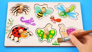 Drawing Bugs & Clay Puzzle Fun 🐞 Spider, Bee, Butterfly & More