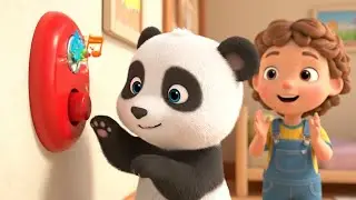 O travesso filhote de panda testou a campainha | Canção infantil divertida | Rimas para crianças