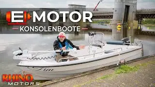 GFK-Angelboote: Rhino Au&szlig;enbord Elektro-Motoren am offenen Konsolen-Angelboot!