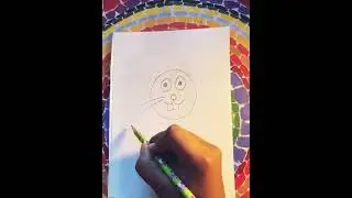Easy rabbit face drawing using circle shape tutorial