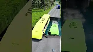 Bus vs water pit #47 #beamngdriveshorts #deepwaterbeamngdrive #carsvswater #carsvsdeepwater