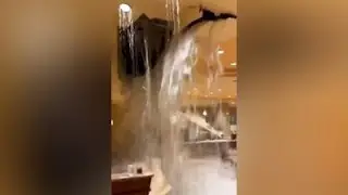 Ceiling collapse caught on camera at Oklahoma hotel
