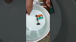 Indian 🇮🇳 Flag Drawing With Floating Pen | National flag In Water #art #shorts