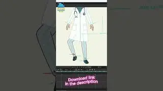 Female Doctor Character with 180&deg; Rotation | 2D Rig in Moho