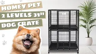 Dual-Layer Dog Cage Showcase! Integrated Design for Two Small Dogs.