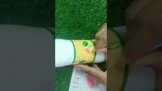 Easy Plastic bottle painting at home //fabric colour // #shorts