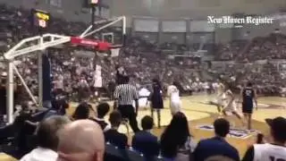 Amida Brimah stuffs Rodney Purvis.