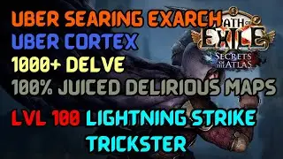 [3.26] Lvl 100 Lightning Strike Trickster. Uber bosses, 1000+ delve, 100% delirious maps | POE SoA