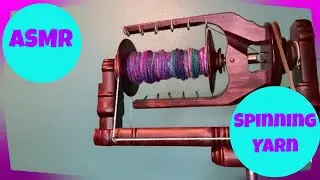ASMR Spinning yarn from rolags. Relaxing spinning wheel sounds