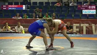1/2 WW - 40 kg: P. DELCHEVA (BUL) df. R. MILLER (RUS) by VFA, 2-2