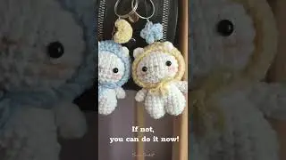 Star bear and moon bear couple keychain ⭐🌙 #crochet #amigurumi #handmade #freepattern #cute #bear