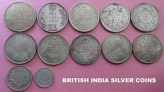 OLD RARE BRITISH INDIA Silver coins