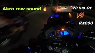 Akrapovic exhaust💥pure sound for pulsar rs200 ll virtus Gt vs RS 200 ll night ride at 2am