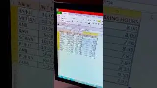 Ms Excel Me Working Hours kais Nikale ।।💥Ms Excel use in Working Hours #excel #exceltips #ytshorts