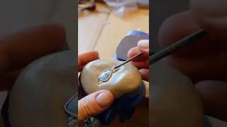 Making Silver Pendant with Turquoise #jewelry #silversmith #handmade #workshop #processvideo #diy