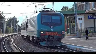[HD - Treni] E464.619 STROMBAZZANTE + Treno Regionale 3773 Trenitalia in transito a Santa Flavia!