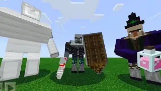 Mutant Vindicator & Mutant Witch VS Mutant Iron Golem in Minecraft PE