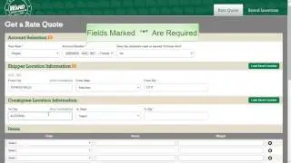 Rate Quote - Location Information
