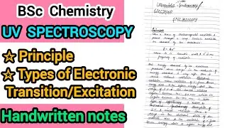 UV Spectroscopy - Principle,Types of Electronic Excitation/Transition | Bsc Chem @ChemistryChampss