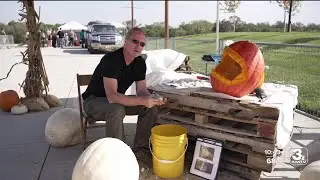 Ice sculptor brings pumpkin carving skills to Heartwood Fall Fest