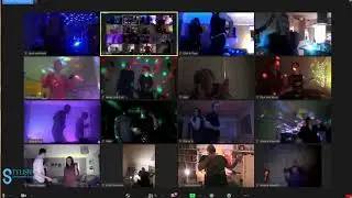 Zoom Party DJ playing Proud Mary from Tina with Zoom Spotlight and Gallery view.
