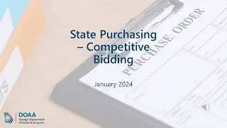 State Purchasing - Competitive Bidding