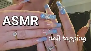 ASMR long nail tapping. whispering.