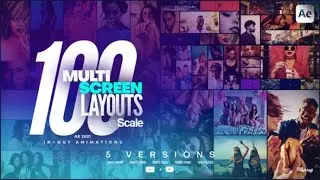 100 Multi-Screen Layouts // Scale | After Effects Template