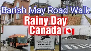 Canada Rainy Day Street Walk | Holiday Weekend | Tips How to Walk Safely on Road | Weather in Canada