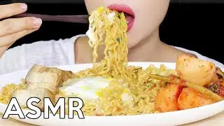 ASMR CHEESY KUJIRAI RAMEN NOODLES 쿠지라이식 라면 리얼사운드 먹방 Eating Sounds