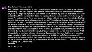 Brian Jackson II Leaves the Splatoon Community.....again...