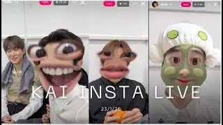 Kai Instagram Live with suho chanyeol and d.o #exo #kpop #chanyeol #kai #d.o