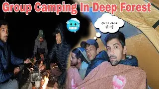 Coldest Weather Night Camping With Friends || Leopard Visit My Camping Tent In Jungle