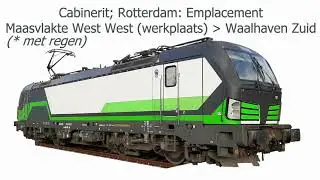 Cab ride train; Rotterdam; Maasvlakte West West-Waalhaven Zuid (met regen) (20210712)