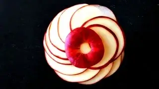 How to Make Apple Flowers - Fruit Carving Garnish - Party Garnishing - Food Decoration