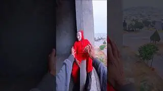 Rooftop parkour free running pov 😂 #parkourlife #funny #moneyheist #acting #cinematic #inspired