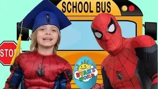 Back to School with Spiderman Far Away From Home Training at Jace's Toy Playhouse for Ryans Blue Egg