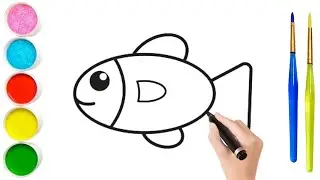 How to draw Fish for Kids, Drawing for Kids, Drawing & Colouring, Drawing Drawing