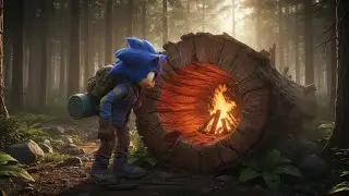 Sonic AI Pixar-Style: Secret Modern Shelter Inside a Giant Tree Log | Silent ASMR BuildSonic AI 