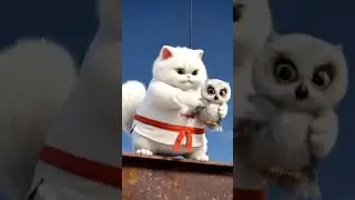 KungFu Cat Kicks WRECKING BALL to Save Owl! 🦉🏗 #Shorts