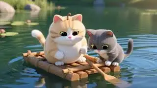 Thunderstorm Rescue: Chubby Cat & Gray Kitten Save the Birds! 🌩️🐱 | Cozy Cat Family