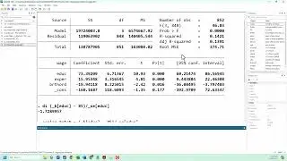 Stata Basics: t Tests on Regression Coefficients