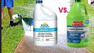 Pool Essentials chlorinated liquid VS. Mold Armor Multi-Purpose mold and mildew killer